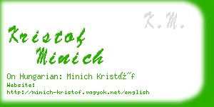 kristof minich business card